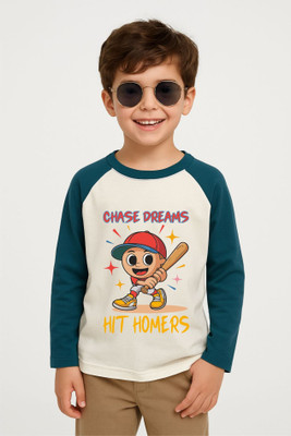 GROWWEARS Boys Cartoon Cotton Blend Regular T Shirt(Multicolor, Pack of 1)