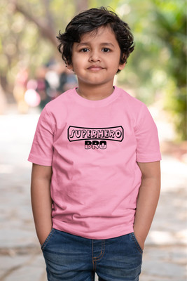 CHOMMBOOKA TREND Boys Printed Pure Cotton Regular T Shirt(Pink, Pack of 1)