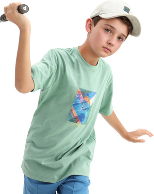 Rare Ones Boys Printed Cotton Blend Regular T Shirt(Blue, Pack of 1)