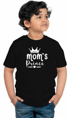 CHOMMBOOKA TRENDING Boys Typography Pure Cotton Regular T Shirt(Black, Pack of 1)