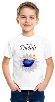 Jagdambey gifts Boys Graphic Print Polycotton Regular T Shirt(White, Pack of 1)