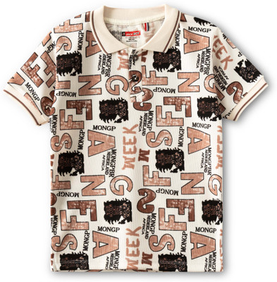JACKBOY Boys Typography Polycotton Regular T Shirt(Multicolor, Pack of 1)