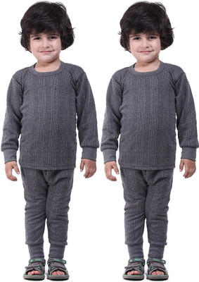 LUX INFERNO Top - Pyjama Set For Boys & Girls(Grey, Pack of 4)
