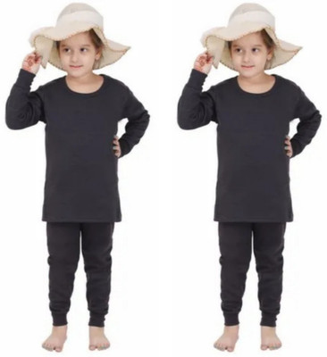 DASK Top - Pyjama Set For Baby Boys & Baby Girls(Black, Pack of 2)