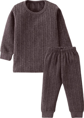 PIBU Top - Pyjama Set For Baby Boys & Baby Girls(Maroon, Pack of 1)