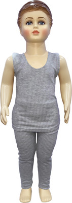 Selfcare Top - Pyjama Set For Baby Boys & Baby Girls(Grey, Pack of 1)