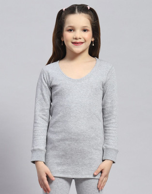 AJ Hosiery Top - Pyjama Set For Boys & Girls(Grey, Pack of 1)