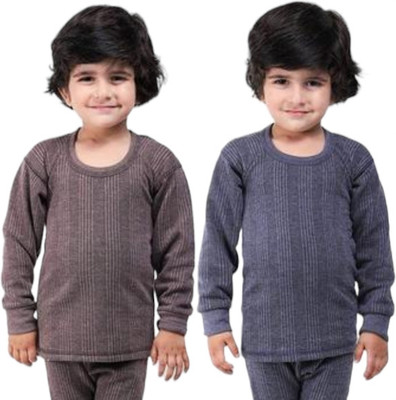 Pd creations Top For Baby Boys & Baby Girls(Grey, Pack of 2)