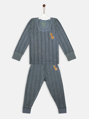 YK Basics Top - Pyjama Set For Boys & Girls(Grey, Pack of 1)