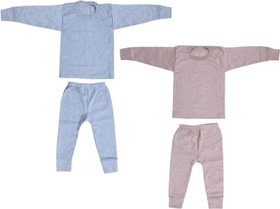 MONAL Top - Pyjama Set For Boys & Girls(Blue, Pack of 2)