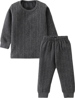 MRD DESIGNER HUB Top - Pyjama Set For Baby Boys & Baby Girls(Grey, Pack of 1)