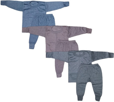leemony Top - Pyjama Set For Baby Boys & Baby Girls(Multicolor, Pack of 3)