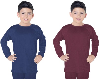 Aivira Top For Boys(Maroon, Pack of 2)