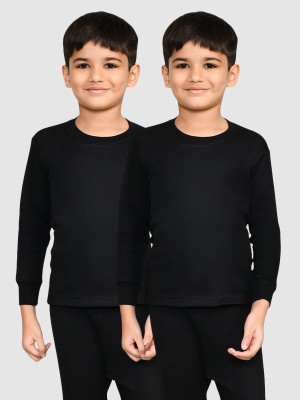LUX COTT'S WOOL Top For Boys(Black, Pack of 2)