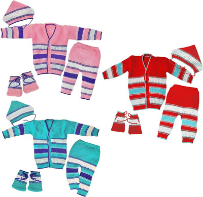 Anvi creation Top - Pyjama Set For Baby Boys & Baby Girls(Multicolor, Pack of 3)