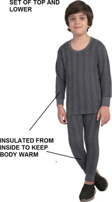 CITIZEN Top - Pyjama Set For Boys & Girls(Grey, Pack of 1)