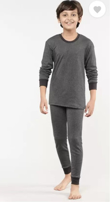 house of common Top - Pyjama Set For Baby Boys & Baby Girls(Black, Pack of 1)