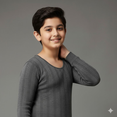 UNDERLOOP Top For Boys(Grey, Pack of 1)