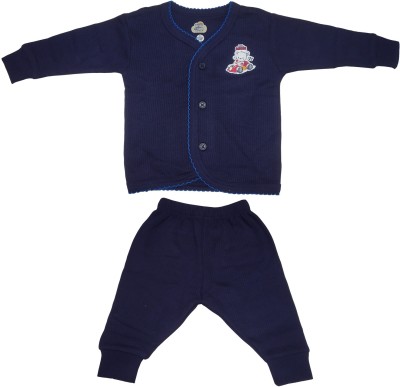 LUX INFERNO Top - Pyjama Set For Baby Boys & Baby Girls(Dark Blue, Pack of 1)