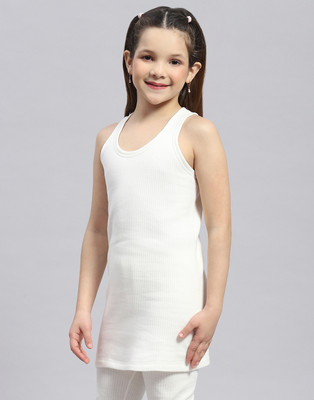 MONTE CARLO Top For Boys & Girls(White, Pack of 1)