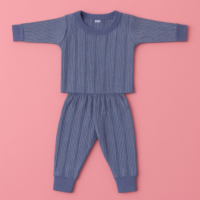 GROVERHUB Top - Pyjama Set For Boys(Blue, Pack of 2)