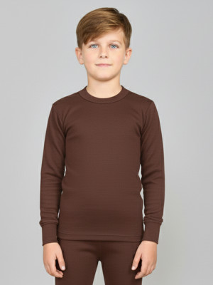 LUX COTT'S WOOL Top For Boys(Brown, Pack of 1)