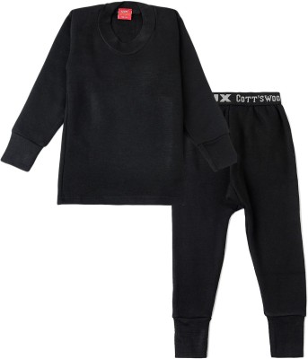 LUX COTT'S WOOL Top - Pyjama Set For Boys & Girls(Black, Pack of 1)