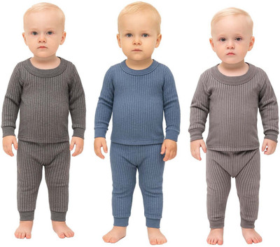MIKONIKO Top - Pyjama Set For Boys & Girls(Multicolor, Pack of 3)