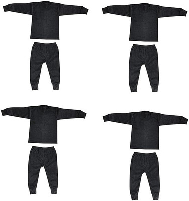 Redglo Top - Pyjama Set For Baby Boys & Baby Girls(Grey, Pack of 4)