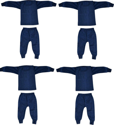 Redglo Top - Pyjama Set For Baby Boys & Baby Girls(Grey, Pack of 4)