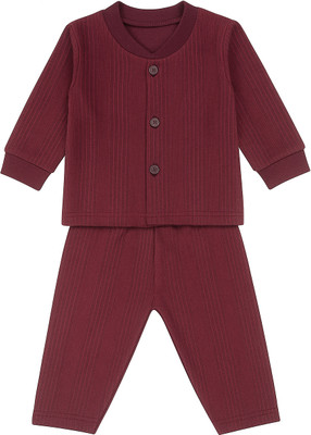 SANDHYYA Top - Pyjama Set For Boys & Girls(Maroon, Pack of 1)