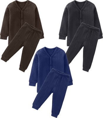 Kronado Top - Pyjama Set For Baby Boys & Baby Girls(Multicolor, Pack of 3)