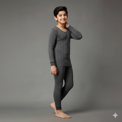 UNDERLOOP Top - Pyjama Set For Boys(Grey, Pack of 1)