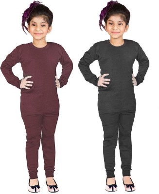 CHACKO Top - Pyjama Set For Boys & Girls(Black, Pack of 2)