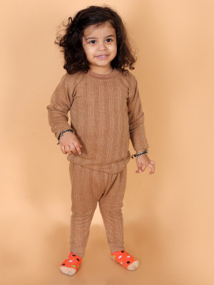 Aamarsh Top - Pyjama Set For Baby Boys & Baby Girls(Brown, Pack of 1)