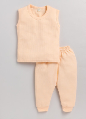MOONKIDS Top - Pyjama Set For Boys & Girls(Orange, Pack of 1)