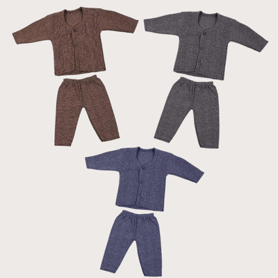 Paryag Top - Pyjama Set For Baby Boys & Baby Girls(Multicolor, Pack of 3)