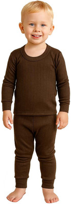 KETKAR Top - Pyjama Set For Boys & Girls(Brown, Pack of 1)