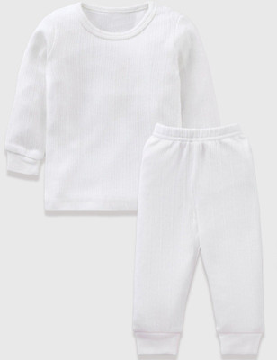 minmum Top - Pyjama Set For Baby Boys & Baby Girls(White, Pack of 1)