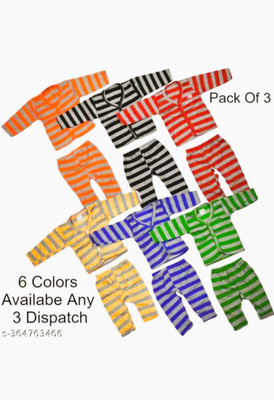 GSXMOL Top - Pyjama Set For Boys & Girls(Multicolor, Pack of 3)