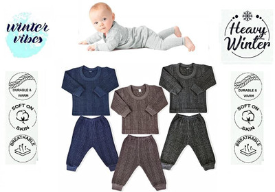 FRITTERS Top - Pyjama Set For Baby Boys & Baby Girls(Multicolor, Pack of 3)