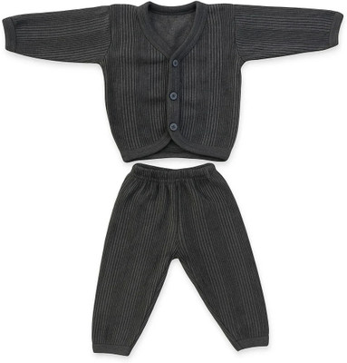PRIME KNITS Top - Pyjama Set For Baby Boys & Baby Girls(Grey, Pack of 1)