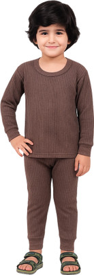 Chiclift Top - Pyjama Set For Baby Boys & Baby Girls(Brown, Pack of 1)