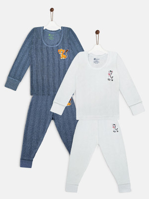 YK Basics Top - Pyjama Set For Boys & Girls(Multicolor, Pack of 2)
