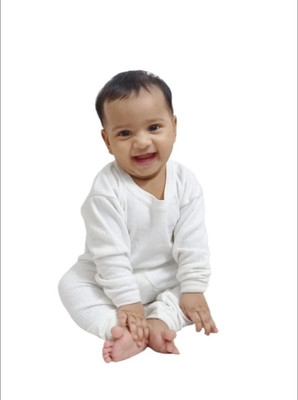 EUER Top - Pyjama Set For Baby Boys & Baby Girls(White, Pack of 1)