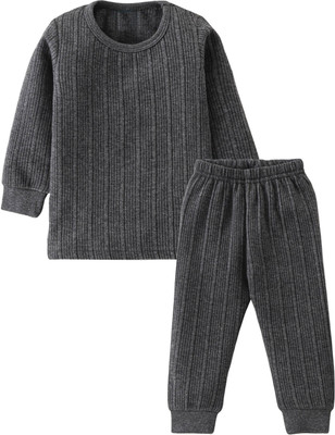 minmum Top - Pyjama Set For Boys & Girls(Grey, Pack of 2)