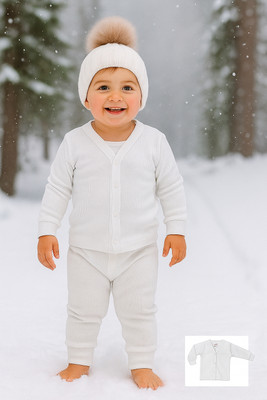 ARADHYA ESSENCE Top - Pyjama Set For Baby Boys & Baby Girls(White, Pack of 1)