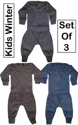 VastraMilap Top - Pyjama Set For Boys & Girls(Multicolor, Pack of 3)