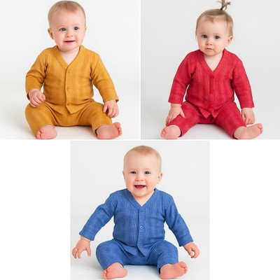 COVER & CARE Top - Pyjama Set For Baby Boys & Baby Girls(Multicolor, Pack of 3)