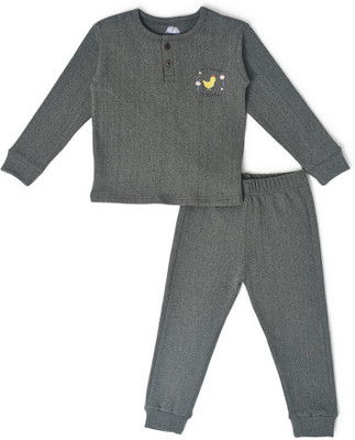 Mi Arcus Top - Pyjama Set For Boys & Girls(Grey, Pack of 2)